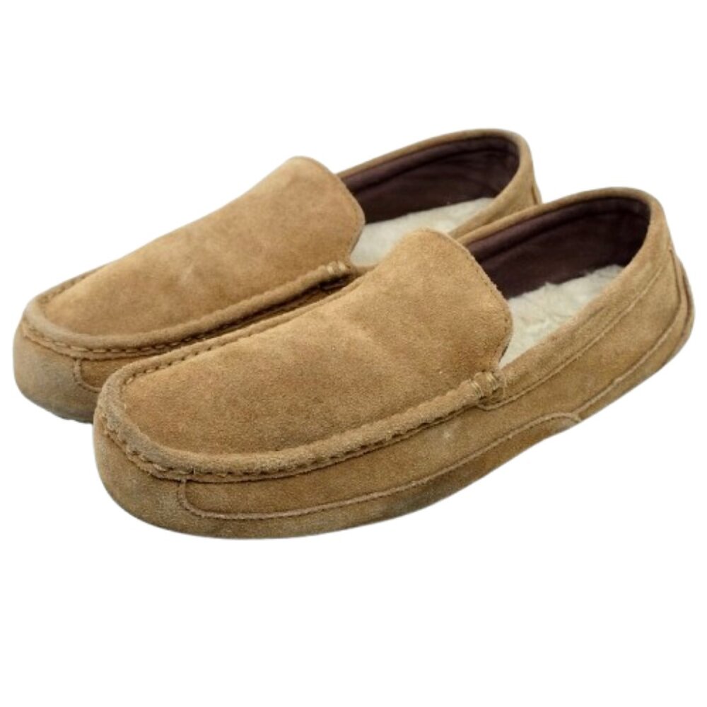 UGG~Ascot Slipper~MEN"S CHESTNUT SUEDE & SHEARLING MOCCASIN SHOE SIZE 12